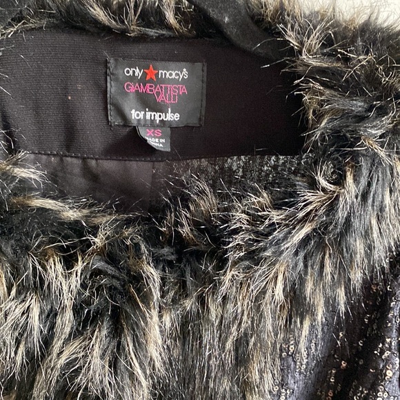 Giambattista Valli for impulse fur and sequin coat size xs - Picture 2 of 6